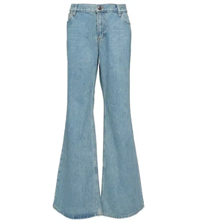 Low-rise flared jeans