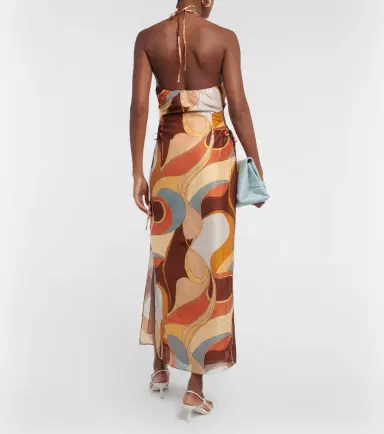 SIR Printed cotton and silk midi dress | Thumbnail 2