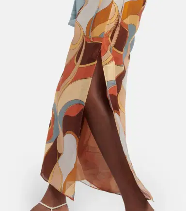 SIR Printed cotton and silk midi dress | Thumbnail 3