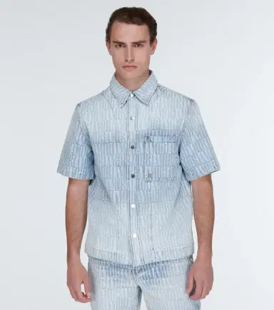 Amiri Logo jacquard denim shirt | Thumbnail 3