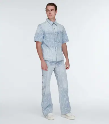 Amiri Logo jacquard denim shirt | Thumbnail 4