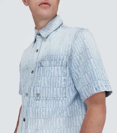 Amiri Logo jacquard denim shirt | Thumbnail 5