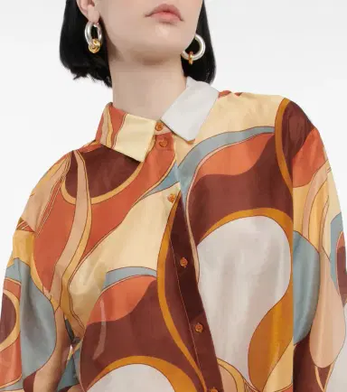 SIR Printed cotton and silk shirt | Thumbnail 4