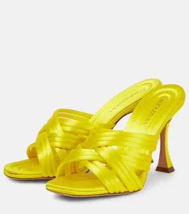 Aquazzura Oahu 95 satin mules | Thumbnail 3