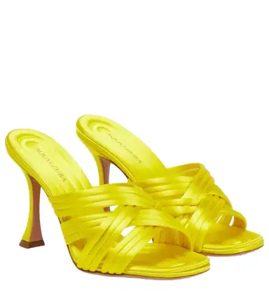 Aquazzura Oahu 95 satin mules | Thumbnail 1