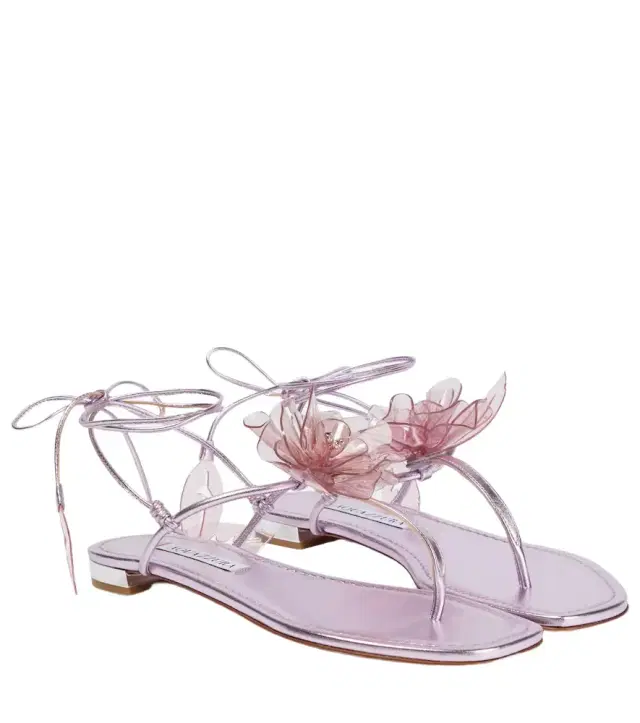 Aquazzura Zsa Zsa metallic leather sandals