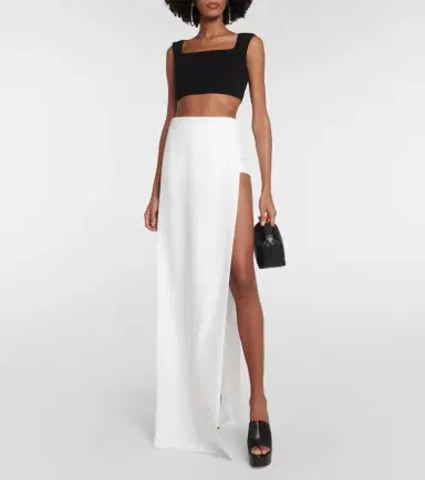 Mônot Mônot Side-slit jersey maxi skirt | Thumbnail 2