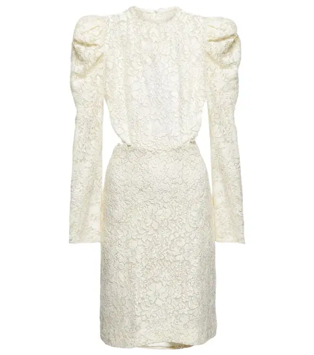 Costarellos Bridal Zenni lace cutout minidress