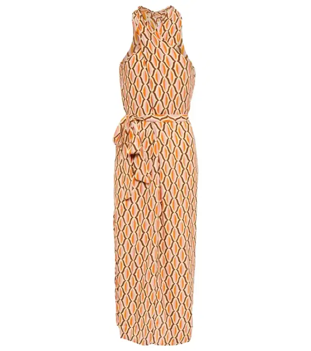 Velvet Caterina printed crêpe midi dress