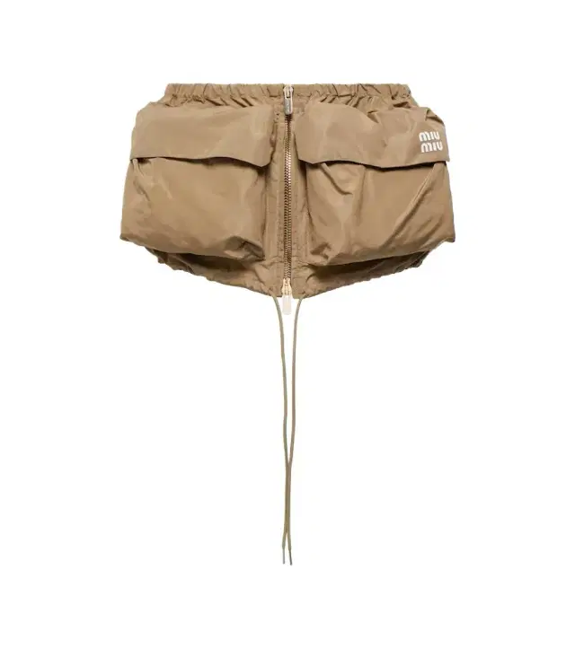 Drawstring zip miniskirt