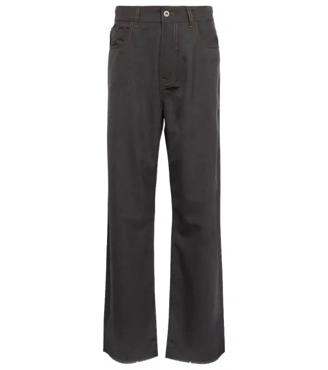 Mid-rise straight-leg wool pants