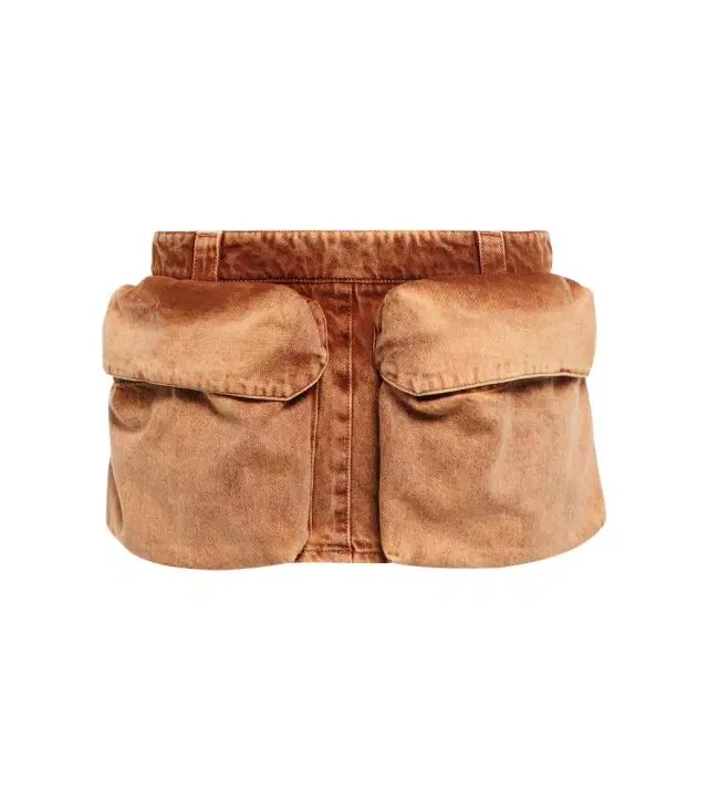 Low-rise denim miniskirt