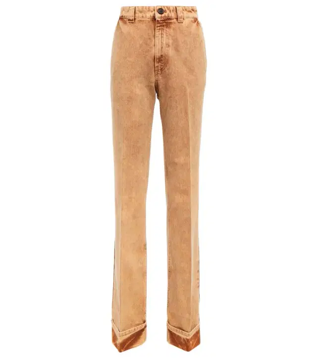 Marbleized low-rise straight jeans