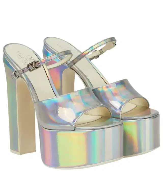 Valentino Garavani VLogo holographic platform sandals