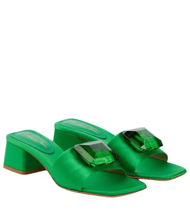 Gianvito Rossi Jaipur Slide embellished satin sandals