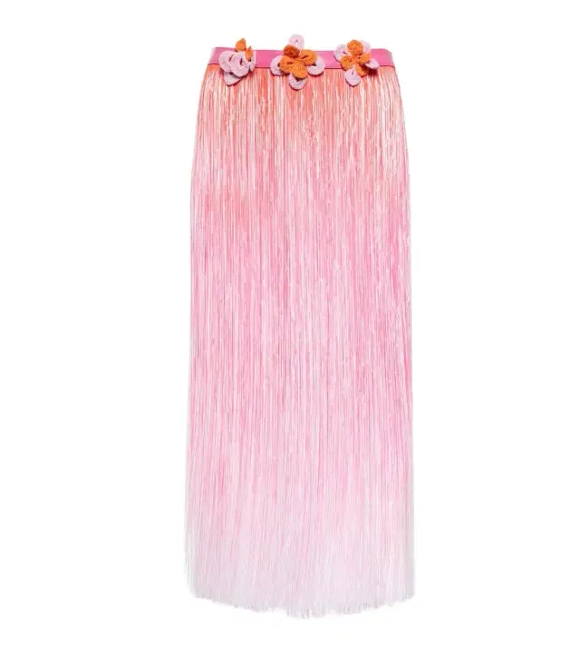 Roberta Einer Ombré leather-trimmed tassel midi skirt
