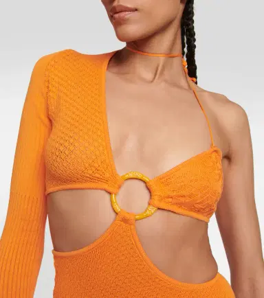 Roberta Einer Legato asymmetrical cotton-blend bodysuit | Thumbnail 4
