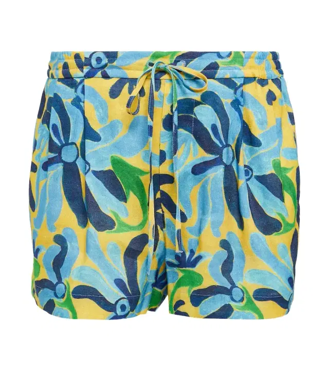 Marni Printed linen-blend shorts