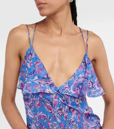 Isabel Marant Paysa printed silk-blend midi dress | Thumbnail 4