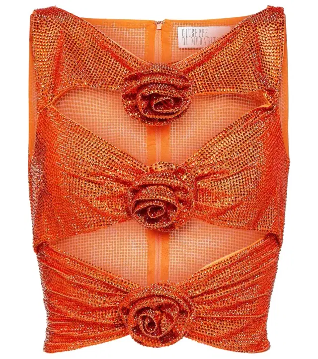 Giuseppe di Morabito Embellished cutout crop top