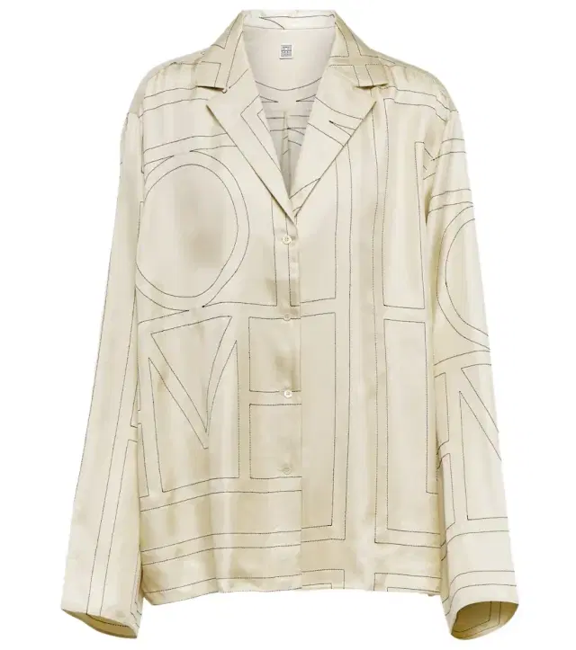 Toteme Logo-embroidered silk shirt