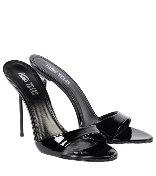 Patent leather and PVC sandals