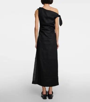 SIR One-shoulder linen maxi dress | Thumbnail 4