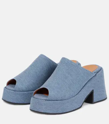Ganni Platform denim mules | Thumbnail 3