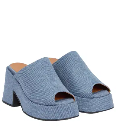 Ganni Platform denim mules | Thumbnail 1