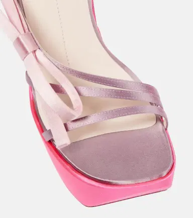 Roger Vivier Choc Bow satin wedge sandals | Thumbnail 3