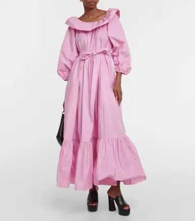 Patou Off-shoulder faille maxi dress | Thumbnail 5