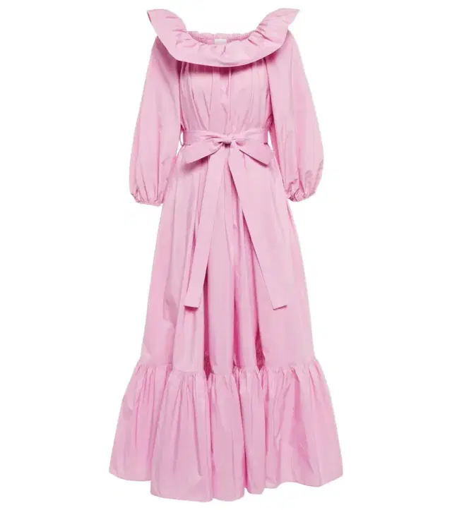 Patou Off-shoulder faille maxi dress