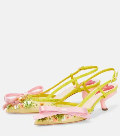 Roger Vivier Virgule embellished satin slingback pumps | Thumbnail 6 Roger Vivier Virgule embellished satin slingback pumps | Thumbnail 6