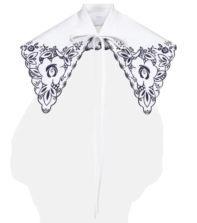 Patou Embroidered cotton poplin collar