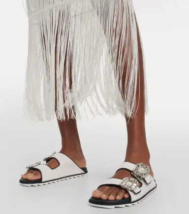 Roger Vivier Slidy Viv' embellished bouclé sandals | Thumbnail 5