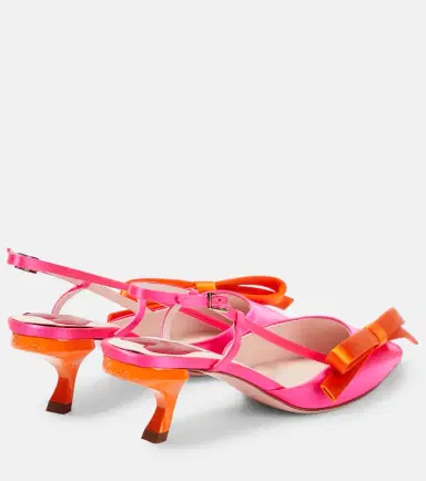 Roger Vivier Virgule bow-embellished satin slingback pumps | Thumbnail 2 Roger Vivier Virgule bow-embellished satin slingback pumps | Thumbnail 2