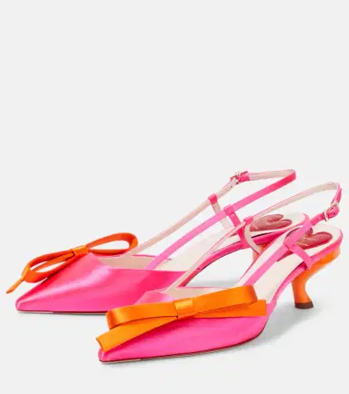 Roger Vivier Virgule bow-embellished satin slingback pumps | Thumbnail 3 Roger Vivier Virgule bow-embellished satin slingback pumps | Thumbnail 3