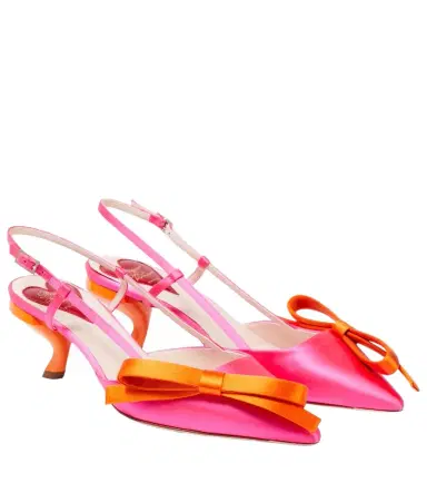 Roger Vivier Virgule bow-embellished satin slingback pumps | Thumbnail 1 Roger Vivier Virgule bow-embellished satin slingback pumps | Thumbnail 1