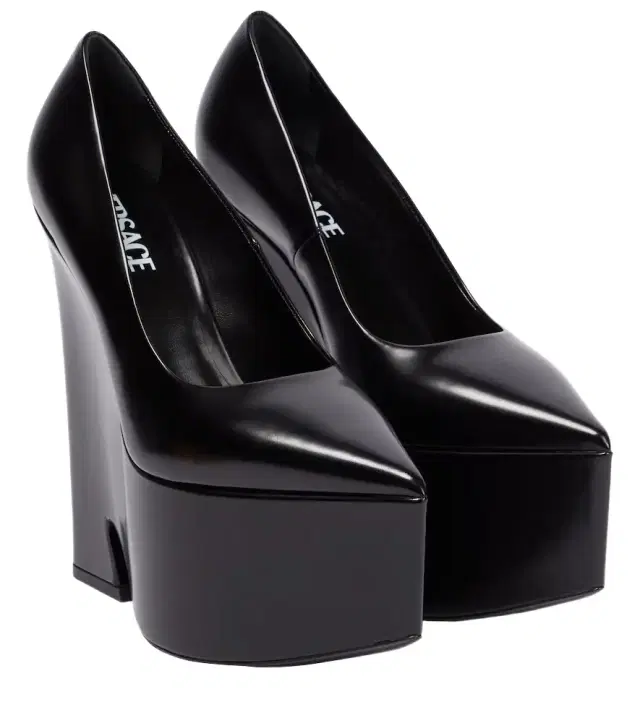 Versace Tempest leather platform pumps