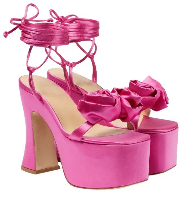 Magda Butrym Appliqué satin platform sandals