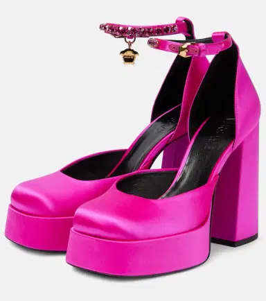 Versace Medusa Aevitas satin platform pumps | Thumbnail 3 Versace Medusa Aevitas satin platform pumps | Thumbnail 3