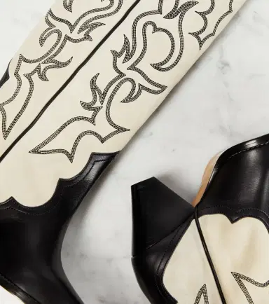 Isabel Marant Leila leather and suede cowboy boots | Thumbnail 3