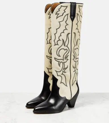 Isabel Marant Leila leather and suede cowboy boots | Thumbnail 4