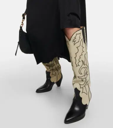 Isabel Marant Leila leather and suede cowboy boots | Thumbnail 6