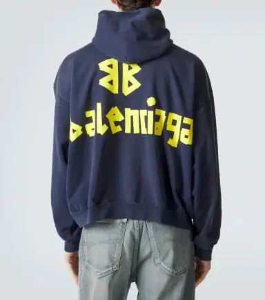 Balenciaga Tape logo cotton jersey hoodie | Thumbnail 2