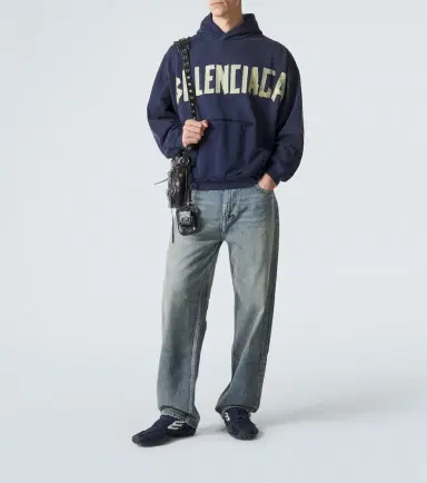 Balenciaga Tape logo cotton jersey hoodie | Thumbnail 3