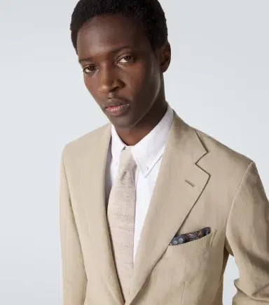 Thom Sweeney Linen knit tie | Thumbnail 2 Thom Sweeney Linen knit tie | Thumbnail 2