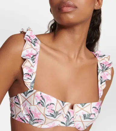 Agua by Agua Bendita Kiwi Orquidea floral bikini top | Thumbnail 2