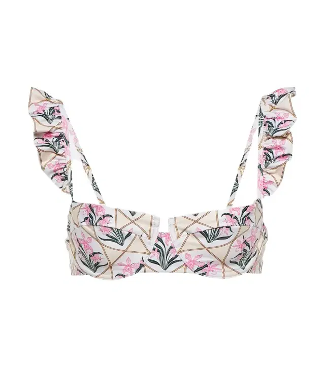 Agua by Agua Bendita Kiwi Orquidea floral bikini top
