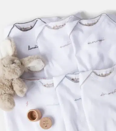Bonpoint Set of 7 cotton onesies, bunny, and tooth box | Thumbnail 6 Bonpoint Set of 7 cotton onesies, bunny, and tooth box | Thumbnail 6
